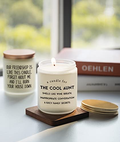 Aunt Gifts from Niece, Nephew- Birthday Gifts for Aunt, Best Aunt Ever Gifts, Funny Cool Aunt Gift, Lavender Scented Candles (7oz)