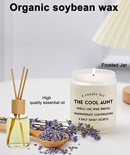 Aunt Gifts from Niece, Nephew- Birthday Gifts for Aunt, Best Aunt Ever Gifts, Funny Cool Aunt Gift, Lavender Scented Candles (7oz)