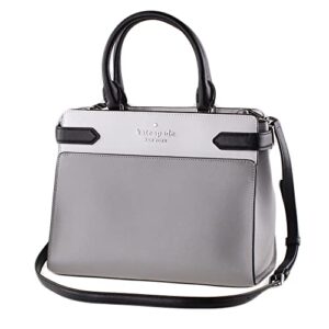 kate spade new york staci medium saffiano leather satchel purse (nimbus grey)