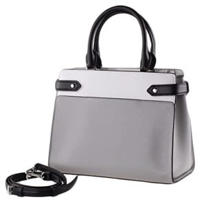 Kate Spade New York Staci Medium Saffiano Leather Satchel Purse (Nimbus Grey)