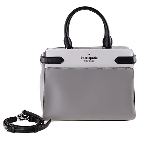 Kate Spade New York Staci Medium Saffiano Leather Satchel Purse (Nimbus Grey)