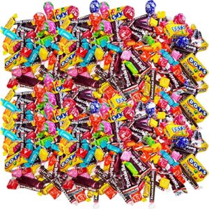 bulk fruit and chocolate candy assortment – tootsie roll fruit chews and original chocolate midges, tootsie pops, starburst and dots – 9.5 lbs – variety value bundle – individually wrapped, 152 oz.