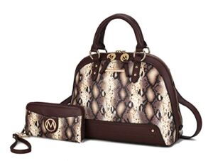 mkf collection satchel bag for women & wristlet wallet purse, top handle tote, shoulder handbag
