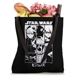 Star Wars Visions The Twins Black And White Panels Tote Bag