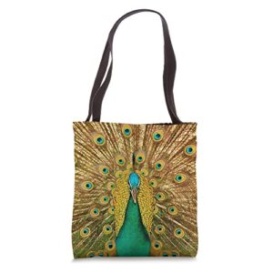 peacock animal peacock feathers tote bag