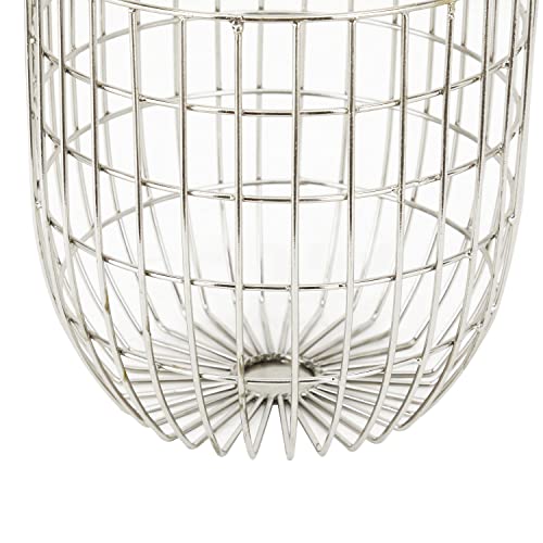 Deco 79 Metal Round Storage Basket with Handles, Set of 2 17", 14"H, Silver