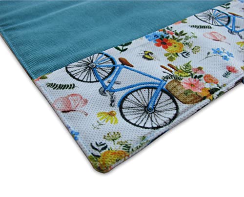 Book Sleeve Cover , Fabric Novel for Adult Books Cover for Paperback, Bicycle Pattern Washable Book Protector - 5.5 x 8.2 x 1.6 Padded Case for Novel