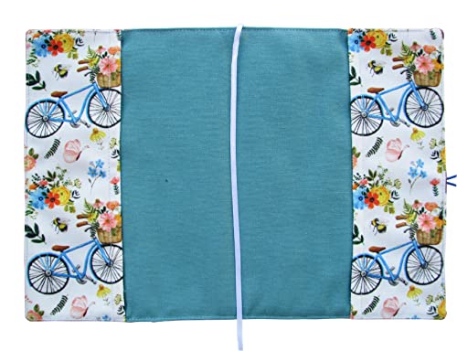 Book Sleeve Cover , Fabric Novel for Adult Books Cover for Paperback, Bicycle Pattern Washable Book Protector - 5.5 x 8.2 x 1.6 Padded Case for Novel