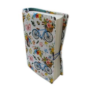 Book Sleeve Cover , Fabric Novel for Adult Books Cover for Paperback, Bicycle Pattern Washable Book Protector - 5.5 x 8.2 x 1.6 Padded Case for Novel