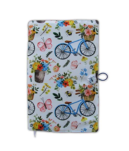 Book Sleeve Cover , Fabric Novel for Adult Books Cover for Paperback, Bicycle Pattern Washable Book Protector - 5.5 x 8.2 x 1.6 Padded Case for Novel