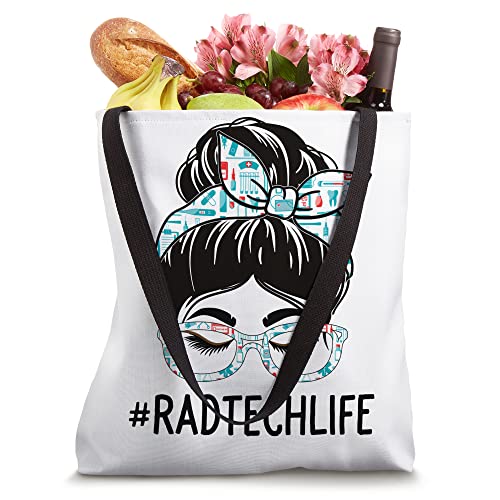 Rad Tech Week Appreciation Day Women Messy Bun For Work Tote Bag