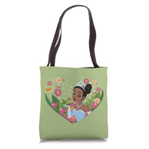 disney princess tiana kiss heart tote bag