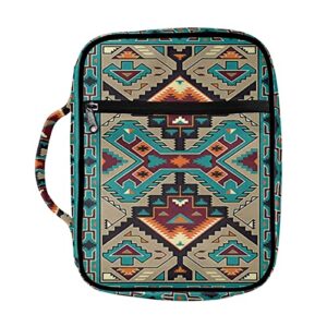 glenlcwe retro style boho aztec bible bag bible cover for women and men bible bag with pocket durable zipper bible holder bag carrying case portable