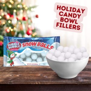 Christmas Candy Coated Snowballs, Bulk Holiday Treats for Gift Baskets, Stocking Stuffers for Adults and Kids (Dubble Bubble)