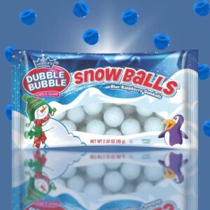 Christmas Candy Coated Snowballs, Bulk Holiday Treats for Gift Baskets, Stocking Stuffers for Adults and Kids (Dubble Bubble)