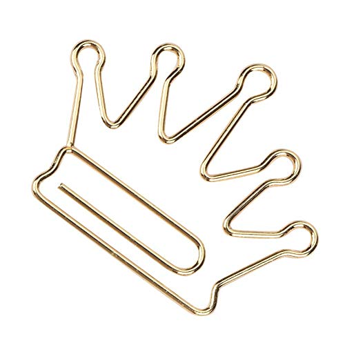 10pcs Creative Crown Bookmark Paper Clips Document Organizing Clip Stationery Supplies