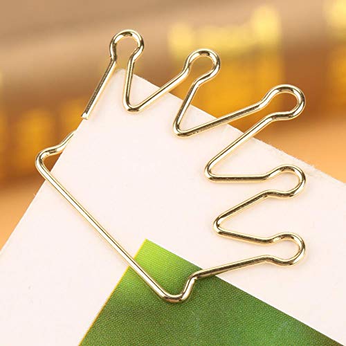 10pcs Creative Crown Bookmark Paper Clips Document Organizing Clip Stationery Supplies