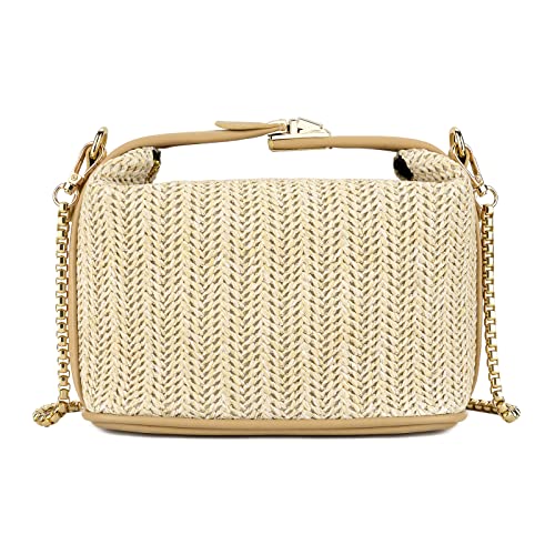 Linkidea Straw Shoulder Bag, Woven Clutch Crossbody Bag, Casual Summer Beach Sea Handbag for Women