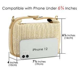 Linkidea Straw Shoulder Bag, Woven Clutch Crossbody Bag, Casual Summer Beach Sea Handbag for Women