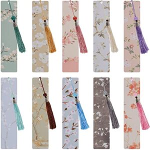 nezyo 20 pack bookmarks set includes 10 pcs flowers bookmarks for women and 10 pcs assorted colorful tassels cute bookmarks page markers floral book markers for books students reading