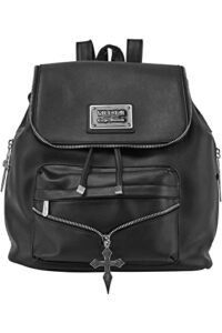 killstar cross my heart goth punk emo zip detail handbag backpack