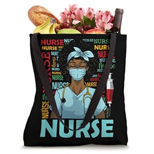 Black History Month Nurse Afro Girl Womens Day Graduation Tote Bag