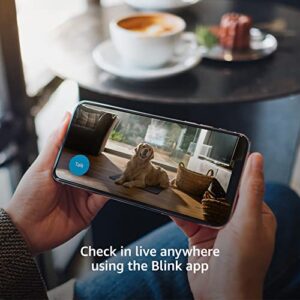 Blink Mini – Compact indoor plug-in smart security camera, 1080p HD video, night vision, motion detection, two-way audio, easy set up, Works with Alexa – 3 cameras (Black)