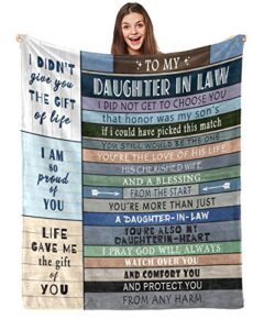 daughter in law gifts – daughter in law gift ideas – gifts for daughter in laws – birthday gifts for daughter in law – to my daughter-in-law blanket – fleece throw blankets for home bed sofa 60″x50″