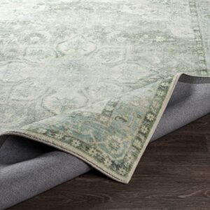 Mark&Day Area Rugs, 8x10 Heiereind Traditional Sage Area Rug Green Gray Blue Carpet for Living Room, Bedroom or Kitchen (7'6" x 9'6")