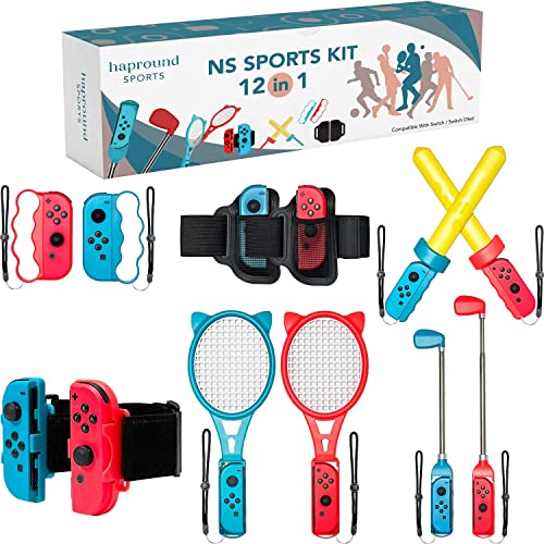 HAPROUND 12 in 1 Switch Sports Accessories Bundle for Nintendo Switch Sports, Nintendo Switch Sports Accessories Compatible with Switch/Switch OLED