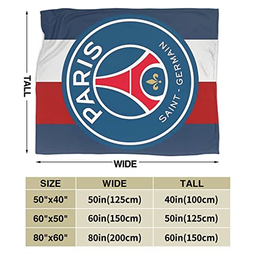 Paris Saint Germain Flannel Blanket Lightweight Cozy Bed Blankets Soft Throw Blanket Fit Couch Sofa Suitable for All Season 60"X50"