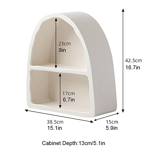 BOOMLATU 2 Tier White Floating Shelves for Wall,15.1" Arched Bathroom Shelves Wall Mounted for Living Room, Bedroom,Office