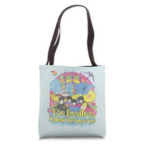 the beatles: yellow submarine collage tote bag