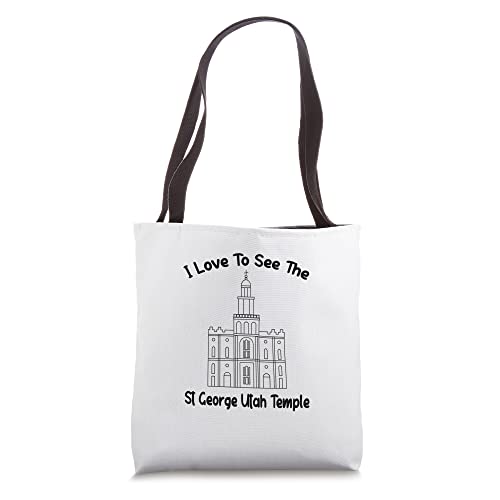 St George Utah Temple, I love to see my temple, primary Tote Bag