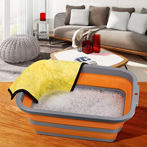 2 Pack Portable Sink with 2.25 Gal / 8.5L Each, Collapsible Tub for Washing Dishes, Outdoor, Camping and Hiking, Wash Basin for Home and Garden, Storage Bins for House