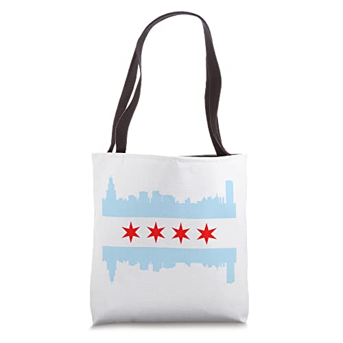 Chicago Flag Skyline Chi Town Windy City Couples Groups Tote Bag