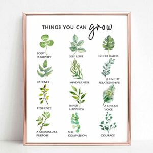 Self Growth Print Mental Health Wall Decor Mindfulness Art Print Therapy Office Decor Counselor Office Wall Art Self Development Poster No Framed (11X14 INCH)