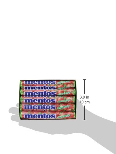 Mentos Chewy Mint Candy Roll, Strawberry, Non Melting, Party,15 Count (Pack of 1)