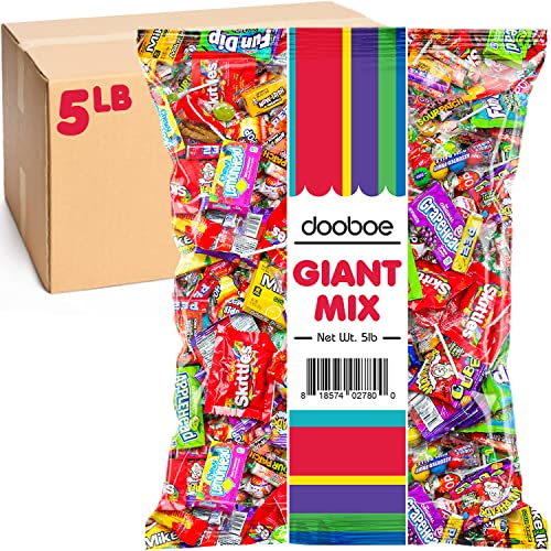 Assorted Candy - Easter Egg Filler Candies - 5 LB - Pinata Candy - Individually Wrapped Bulk Candy Variety Bag - For Office, Birthdays, Parade and More