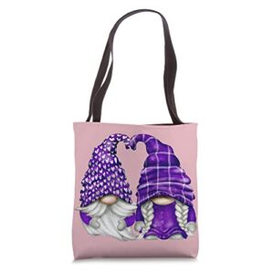 purple gnome spring aesthetic for women and summer lavender tote bag