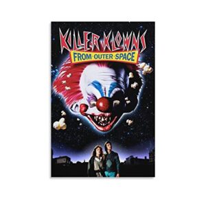 hitoto horror movie killer klowns from outer space cover poster canvas art poster and wall art hanging decor for modern family corridor posters for bedroom aesthetic 12x18inch(30x45cm)