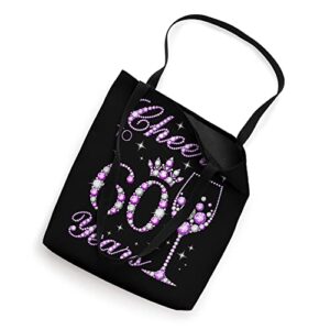 Cheers to 60 Years Old Women Purple Crown 60th Birthday Tote Bag