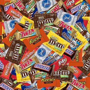 bundle of bulk chocolate candy variety pack, 5lbs assorted chocolate treats in gift snack box, individually wrapped snacks for party favors and holiday goodie bags