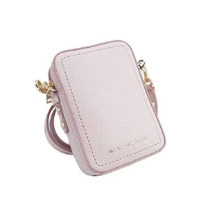 marc jacobs h131l01re21-696 peach whip pink with gold hardware women’s north south leather crossbody bag