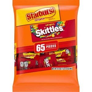 skittles & starburst fun size chewy easter candy assortment, 31.9 oz, 65 pieces bag