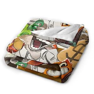 BADUDGUYSR Anime Movie Blanket Flannel Fleece Throw Blankets for Sofa Bed Couch Bedroom Decor 50 in X 40 in Black2 50 inch x40 inch