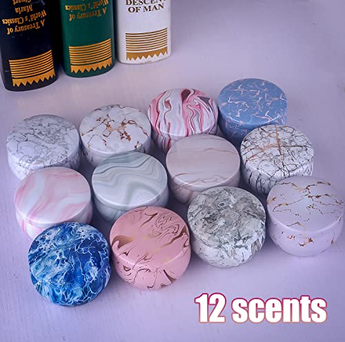 Scented Candles Gifts for Women,12 Pack Candles for Home Scented(Marble), Soy Scented Candles for Home, Aromatherapy Candle Gifts Set for Christmas Day, Birthday, Mothers Day