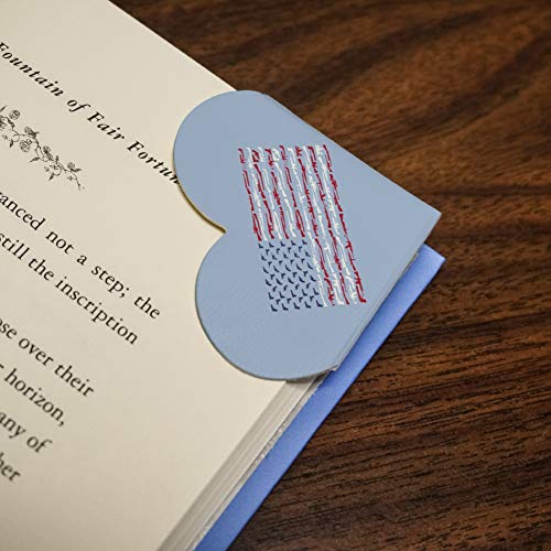 American Gun Flag USA Second 2nd Amendment Heart Faux Leather Bookmark - Set of 2