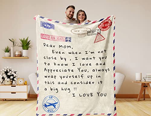 Mom Birthday Gifts from Son,Mother's Birthday Gifts,Gifts for Mom,Mom's Birthday Gifts from Daughter,Bed Throws Soft Blanket Presents for Moms Birthday 60X80 in to-MOM