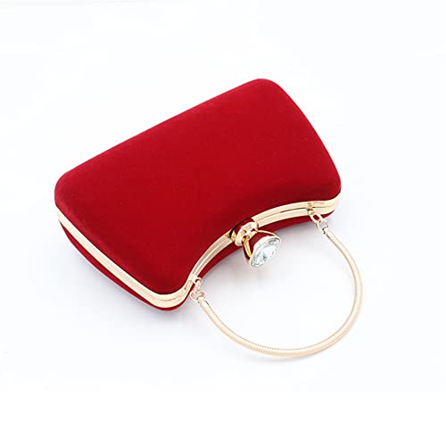 Tngan Women Temperament Velvet Banquet Bag Dinner Clutch Party Evening Dress Clutch Bag, Fuchsia